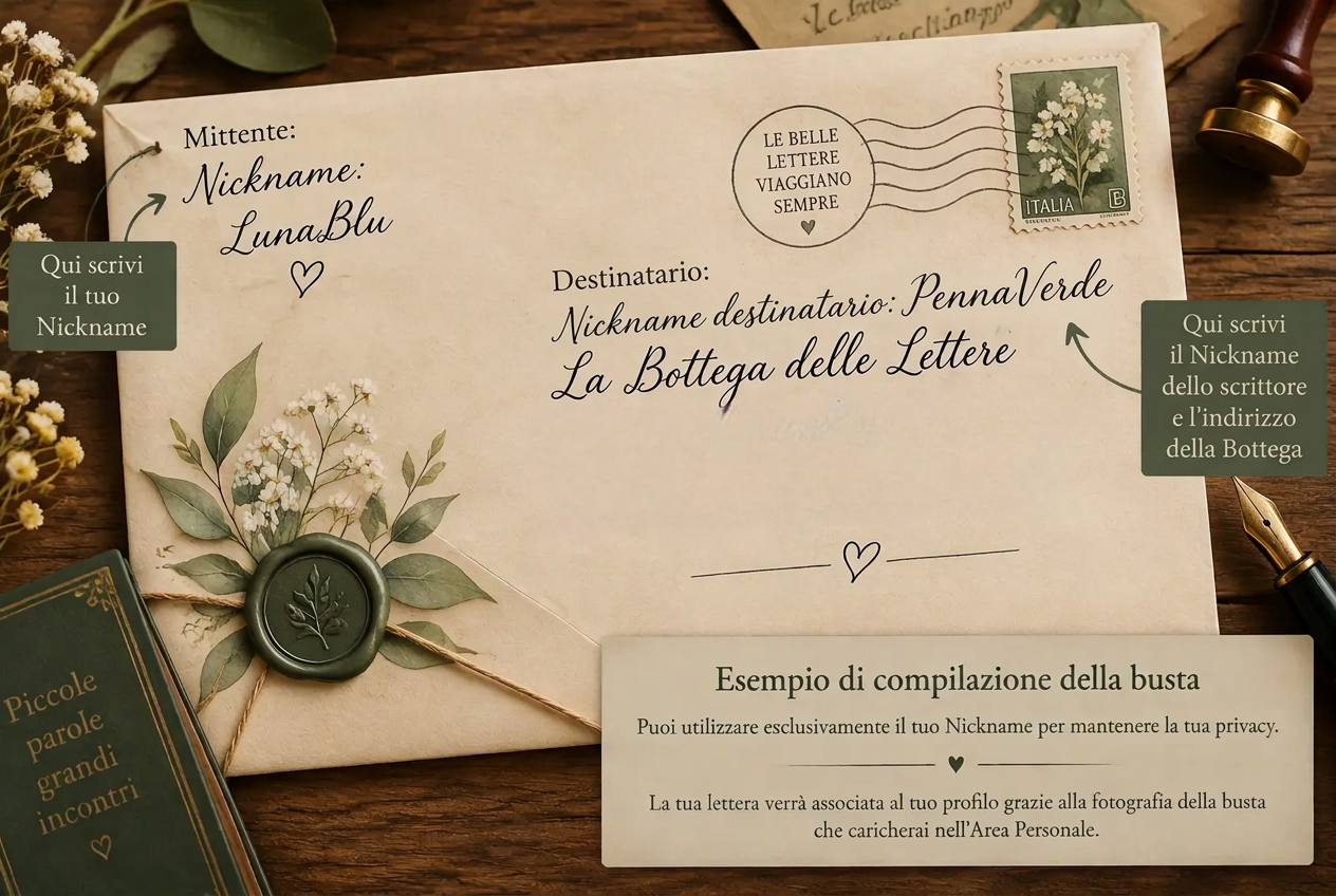 Esempio di busta di risposta con il nickname del destinatario